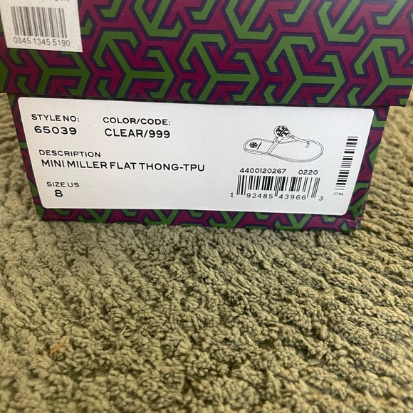 Tory Burch Transparent Sandals with White Logo - Picture 5 of 5